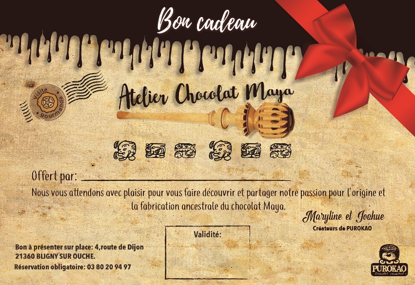 bon cadeau atelier chocolat maya